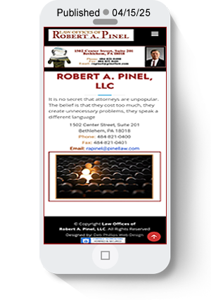 April 15, 2025 - Pinel Law Office website